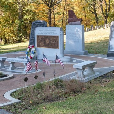 Rock of Ages Tuskegee Aviation Civic Memorial | Sewickley Cemetery, Western PA | Blue Gray granite & Crimson Red granite